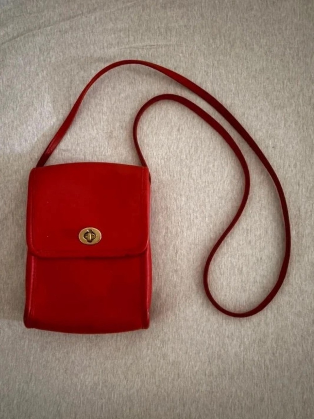 Vintage 90s Coach Scooter Red Leather Crossbody Bag